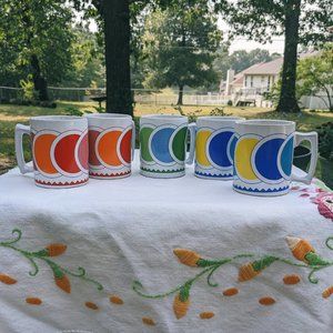 VTG Geometric Coffee Mugs Set of 5